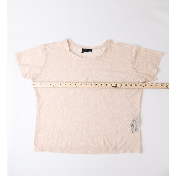 The Kooples Blouse Top Shirt Women Large Sheer Beige Floral Cotton Boho Romantic - Picture 3 of 8